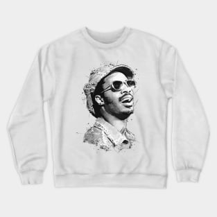 Young Stevie Wonder  in Abstract Art Crewneck Sweatshirt